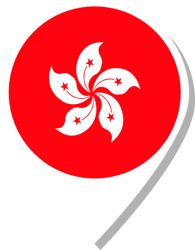 Hong Kong flag check-in icon.