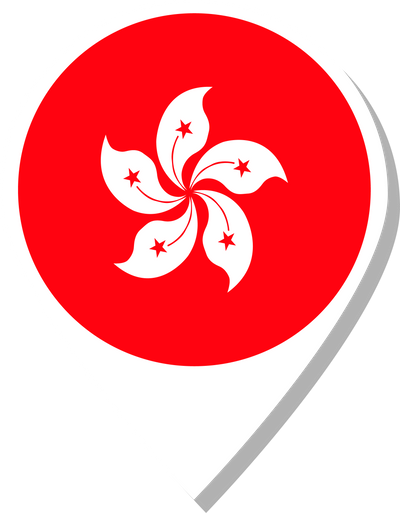 Hong Kong flag check-in icon.