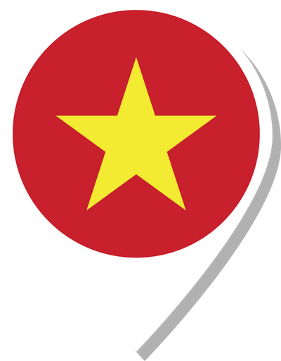 Vietnam flag check-in icon.