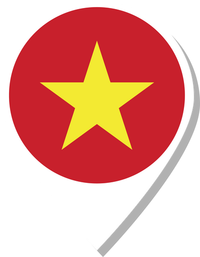 Vietnam flag check-in icon.