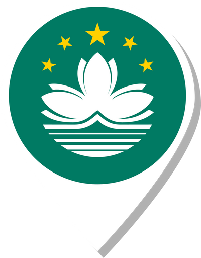 Macau flag check-in icon.